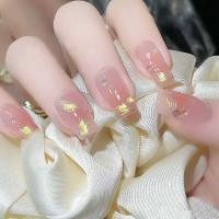 ราคา Sunset Afterglow Handmade แต่งเล็บสวมใส่เล็บแพทช์ฤดูร้อนสีชมพูสไตล์สาวยาทาเล็บเล็บแพทช์ (54301433497)