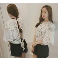 ราคา ✨✨New Arrival✨✨ เสื้อลูกไม้แขนกระดิ่ง เว้าหลัง มีสายผูกช่วงเอว ลูกไม้เนื้อดี งานสวยชนแพลต ได้ไปไม่มี (17811034)
