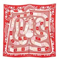 ราคา Hermes Carré 90 63 Mass World Travel Scarf Silk Made in France Red Direct from Japan Secondhand (28004419741)