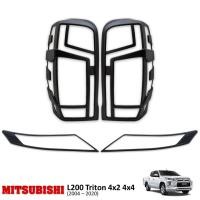 ราคา ครอบไฟหน้า+ท้าย กรอบไฟหน้า+ท้าย สีดำด้าน 4ชิ้น สำหรับ มิตซูบิชิ ไทรทัน กระบะ Mitsubishi L200 Triton 4x2 4x4 ปี 2019 2020 (6521963252)