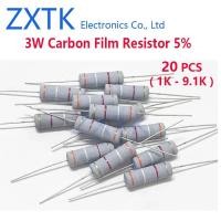 ราคา CHIP IC 20PCS 3W Carbon Film Resistor 5% แหวนสี 1K-9.1K 1K 1.2K 1.5K 1.8K 2K 2.2K 2.4K 2.7K 3K 3.3K 3.6K 8.2K 9.1K Carbon Film Resistor KNNR (56550647500)