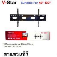 ราคา V-120T ขายึดทีวีติดผนัง รองรับทีวี 42”-120” รับน้ำหนัก 100kg 1️⃣ แบบฟิตติดผนัง (Fixed) 2️⃣ แบบปรับก้ม-เงยได้ (Tilting) (41511965027)