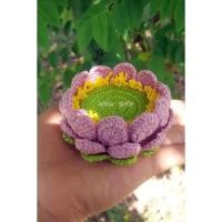 ราคา ดอกบัวไหมพรม ฐานบัวรองพระ ที่วางครื่องราง ที่วางเครื่องประดับ (10632222811)