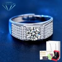 ราคา LY JEWELRY แหวนผู้ชายเงินแท้ S925 ฝังเพชรโมอีส D-VVS1 : F2025 (22927505542)