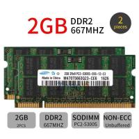 ราคา 4GB 2 ชิ้น 2GB DDR2 667 PC2-5300s 667MHz 200PIN SODIMM NON-ECC หน่วยความจําแล็ปท็อป RAM (46102241291)