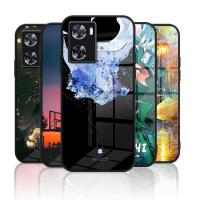 ราคา เคสกระจก OPPO A57 4G / A57 5g / A77 5g / A77s เคสกระจกนิรภัย Hard Back Cover Soft Silicon Edge (24188442175)