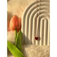 ราคา เครื่องประดับสร้อยคอเงินแท้ จี้หัวใจ แดงทับทิม (24621988593)