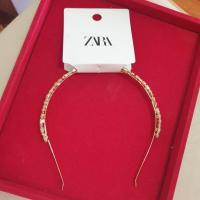 ราคา zara ที่คาดผมประดับเพชรสีทอง ติดผม กิ๊บ (6078850963)