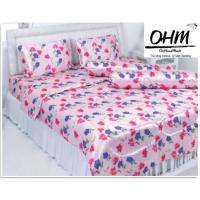 ราคา OHM ผ้าปูที่นอน ผ้าซาตินแท้ 330 เส้น ขนาด 5 ฟุต 5 ชิ้นลายพิงค์แอนด์บลูฟลาวเวอร์ (904881152)