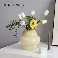 ราคา เครื่องประดับมิลค์กี้สีเหลืองแจกันแก้วระดับไฮเอนด์ห้องนั่งเล่นบรรจุนุ่มอินโบซีบ้านโบราณบ้านดอกไม้เรือ 2อดีต (51151566614)