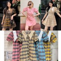 ราคา มินิเดรสลายสก็อตคอปก (16242969428)