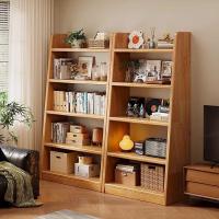 ราคา ชั้นวางหนังสือไม้เนื้อแข็ง ชั้นวางหนังสือทรงบันได ตั้งพื้น ชั้นวางของติดผนังในบ้าน ชั้นวางหนังสือเด็กแบบเรียบง่าย (41056472191)