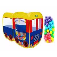 ราคา เต้นท์บ้านบอล ลายรถบัส แถมฟรีลูกบอล 100ลูก (511441950)