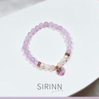 ราคา สร้อยข้อมือหิน กำไลหินนำโชค หินอาเกตสีม่วง ผสมหินโรสควอตซ์ (8414592026)