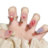 ราคา เล็บปลอม【DD371】 เล็บปลอมสำเร็จรูป เล็บปลอมยาว กันน้ำ หลากหลายสไตล์ กล่องละ 24 ชิ้น (20577044770)