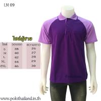 ราคา เสื้อโปโล ไหล่สโลป สีม่วงเข้ม แขนม่วงอ่อน ไหล่สโลปชาย เป็นทรงตรงมาตรฐาน มีกระเป๋าที่หน้าอก เนื้อผ้านุ่ม สวมใส่สบาย (751822391)