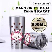 ราคา แมวน่ารัก Marie 900ml เกรดอาหาร 304 แก้วน้ําสแตนเลสรั่วพร้อมถ้วยฟางทนความร้อนและเย็น900BBSP010012 (42317932492)