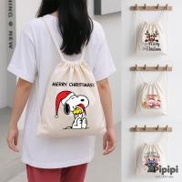 ราคา PIPIPI String Bag Drawstring Bag 100% Canvas Christmas Eve Aesthetic ขนาด 30x40 Pipipi Collection (56900969418)