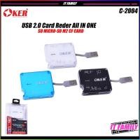 ราคา การ์ดรีดเดอร์ OKER C-2004 USB 2.0 Card Reader All IN ONE MicroSD/SD/CF (8308432423)