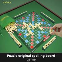 ราคา SAINTY Scrabble Word Matching, ตรัสรู้ตัวอักษรหมากรุก Scrabble เกมกระดาน, เด็กการศึกษาภาษาอังกฤษสะกดตัวอักษรบล็อก Crossword เกมกระดานปริศนา (46801709843)