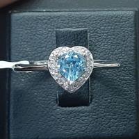 ราคา แหวน บลูโทพาส (Blue topaz) พลอยแท้ รูปหัวใจ เรื่องความรัก สวยเก๋น่ารัก ตัวเรือนเงิน 925 (5036876885)