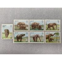 ราคา แสตมป์ลาวรุ่นเก่าชุดช้าง ปี1987 ครบชุด7ดวง (23462880938)