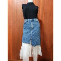 ราคา เอว 26"-27" กระโปรงยีนส์มือสอง แต่งชายผ้ามุ้ง (22627630897)