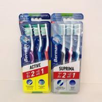 ราคา (ซื้อ 2 ฟรี 1) Berman แปรงสีฟันเบอร์แมน ขนแปรงนุ่ม หัวแปรงขนาดมาตรฐาน มี 2 รุ่น (ปริมาณสุทธิ 3 ด้าม) คละสี (25558765446)
