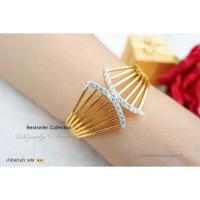 ราคา กำไลเพชร CZ แท้ดีไซน์โมเดิร์น ชุบทองคำหนา 5 ไมครอน (24629327266)