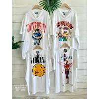 ราคา 5-484DC เสื้อยืดสีขาวสกรีนoversizeผ้าดีใส่สบาย งานสกรีนดีสุดสวยสุด (26873866934)