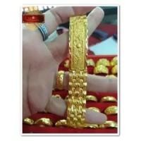 ราคา ใหม่ !! สร้อยข้อมือเลทลายมังกรชุปทอง 24K (99.9%) เคลือบแก้ว น้ำหนัก 5 บาท (7165056928)