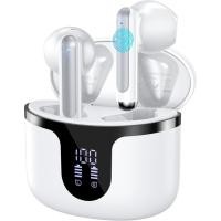 ราคา หูฟังไร้สาย หูฟัง Bluetooth 5.3 2025 HiFi Stereo 50H Playback Ear Buds พร้อมจอแสดงผลดิจิตอล Led, หูฟังตัดเสียงรบกวน ENC สําหรับคอมพิวเตอร์แล็ปท็อป, iOS, Android, สีขาวถึง (48501969261)