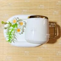 ราคา ถ้วยตําลึงทรงเตี้ยขอบทองใส่น้ําโชว์ถาดถวายสุดหรู (43274465794)