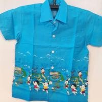 ราคา เสื้อผ้าไทยเด็ก เชิ๊ตเด็ก ไม่อัดกาว สีฟ้า ลายการละเล่น ชุดผ้าไทยวันศุกร์ ชุดไทยเด็ก (43566081927)