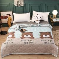 ราคา No.1 ผ้าห่มใยไหม ลายน้องหมี ผ้านุ่มห่มสบาย ขนาด6ฟุต (3663073436)