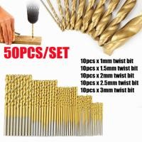 ราคา ชุดดอกสว่านขนาดเล็ก 50 ชิ้น ชุดดอกสว่าน ไฮสปีดดอกสว่าน ไฮสปีด HSSเคลือบไทเทเนี่ยม (27329622587)