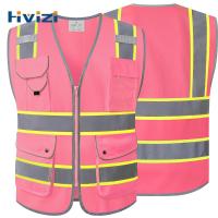 ราคา สีชมพูทํางานกลางแจ้งสะท้อนแสงความปลอดภัยแจ็คเก็ตกีฬาขี่รถจักรยานยนต์วิ่งตกปลาเสื้อกั๊กสุขาภิบาลตระเวนการมองเห็นสูงทํางานเสื้อกั (45300279545)