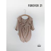 ราคา เสื้อปาดไหล่ แขนยาว คอจั้ม Forever21 สีน้ำตาลอ่อนออกชมพู แต่งกระดุม ผูกโบว์คอ สภาพ90% (41766503995)