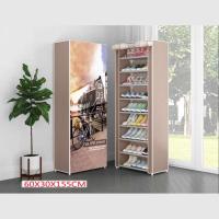 ราคา ชั้นวางรองเท้าผ้าชั้นวางรองเท้าแบบพกพาตู้วางรองเท้า 10 ชั้น 9 กรอบ (9715690366)