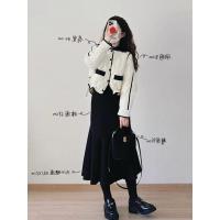 ราคา (Pre-Order) เสื้อแจ็คเก็ตสีขาวดำ เสื้อแจ็คเก็ตสำหรับผู้หญิง เสื้อกันหนาวสำหรับผู้หญิง (24295401950)