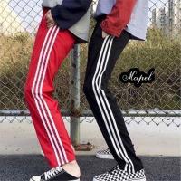 ราคา กางเกงวอร์ม แฟชั่น ใส่สบาย มีกระเป๋า 2 ข้าง แต่งแถบ ขาว 3 เส้น (2775023821)