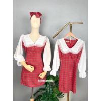 ราคา ✨งานฮิต ✨ มินิเดรสแขนยาวคอบัวแต่งลูกไม้ ป้ายmintsaruda (12008169074)