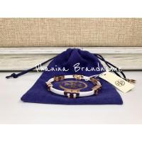 ราคา New Tory Burch ข้อมือหนังสีขาว ติดโลโก้โลหะสีพิงค์โกล (4148155935)