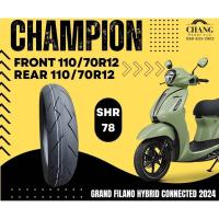 ราคา ยางรถมอเตอร์ไซค์ CHAMPION รุ่น SHR78 ขนาด 110/70R12 ปี24 TL (สำหรับรถ GRAND FILANO HYBID CONNECTED 2024) (27723381443)