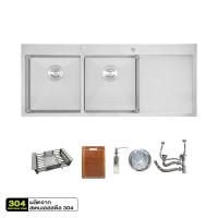 ราคา KITCHEN STUDIO ซิงค์ฝัง2หลุมพักขวา รุ่นKSS-12050R-1S-S (28902303886)