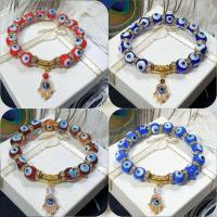ราคา กำไลข้อมือEvil eye bracelet ขนาด 11มิล ความยาว18เซนติเมตร คั่นเพชร cz (3881633298)