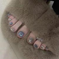 ราคา ✨ เล็บเท้าแมวตาสีฟ้า ✨ แฮนด์เมด เพชรระยิบ สวยหรู ทำให้ขาว (40455767730)