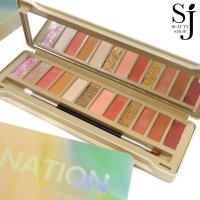 ราคา MAGIC NATION EYESHADOW PALETTE พาเลทอายแชโดว์ 12สี ชิมเมอร์และกลิตเตอร์ (25053973903)