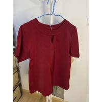 ราคา เสื้อทำงาน ผ้าฮาโนโกะ สีแดงเลือดหมู มือสอง (17502927763)