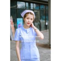 ราคา พร้อมส่ง**เฉพาะเสื้อ**คอลานนา แขนสั้น ผ้าวาเลนติโน่ สีขาวโอโม่ เกรดดี ชุดพยาบาลพร้อมส่ง ชุดพยาบาลร้านอ๋อง (23024465719)
